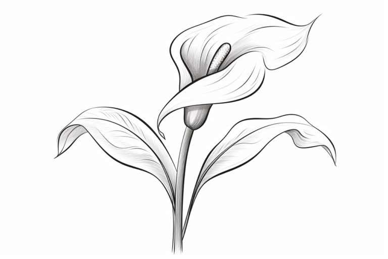how to draw a Calla Lily