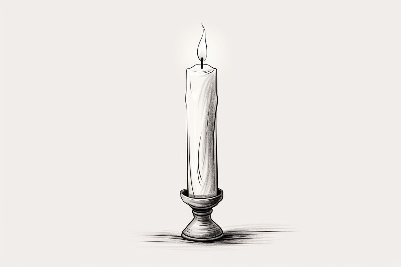 how to draw a candle