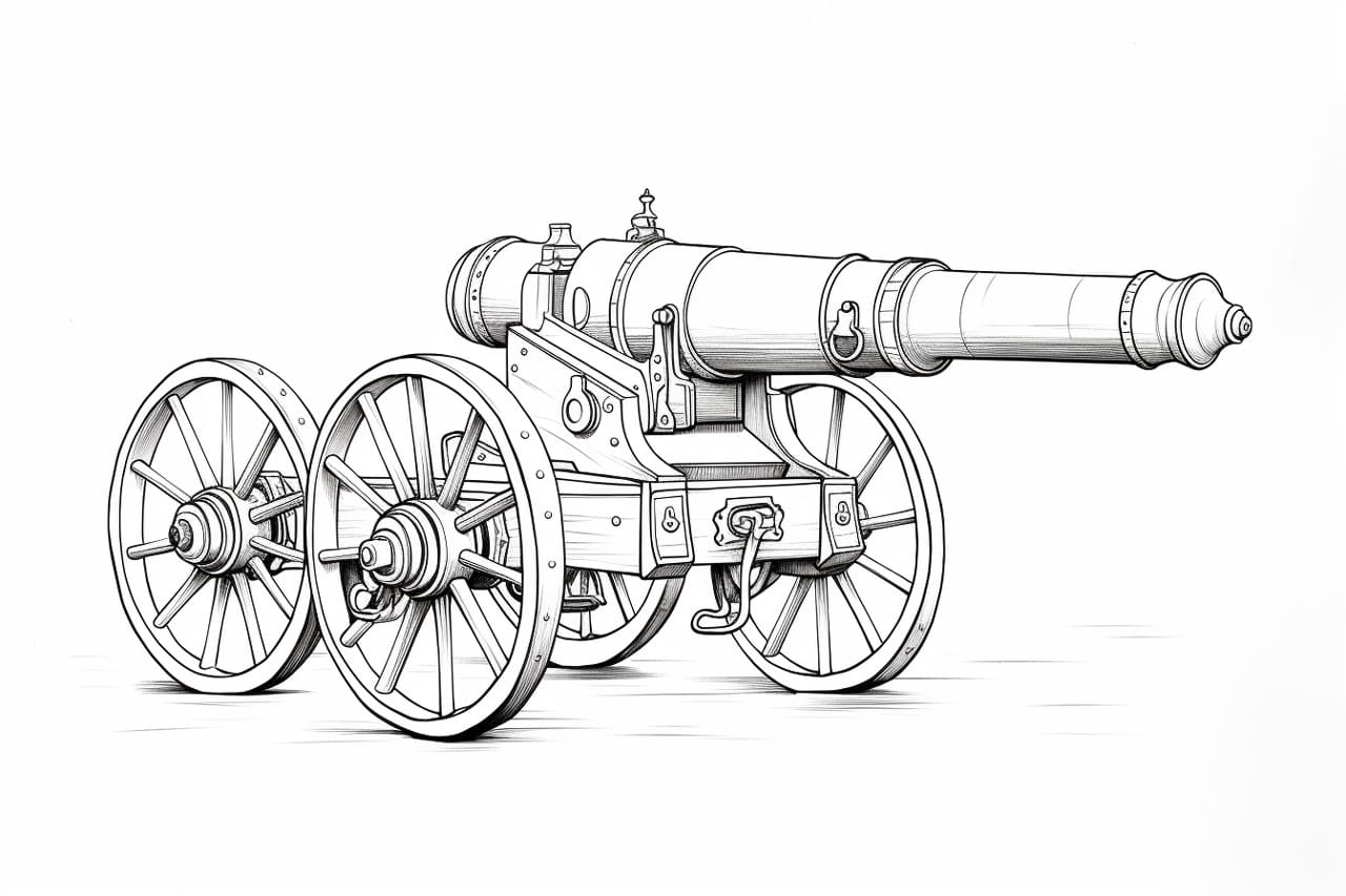 how to draw a cannon