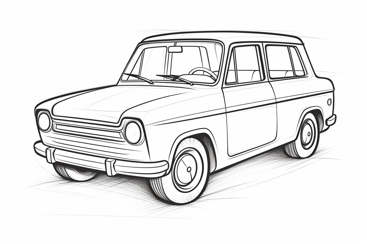 how to draw a cartoon car