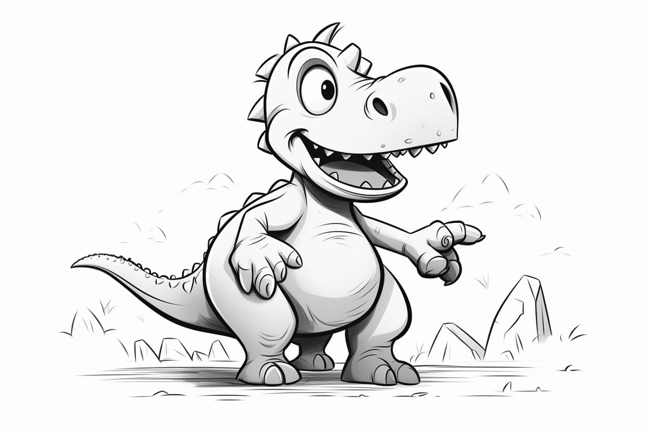 how to draw a Cartoon Dinosaur