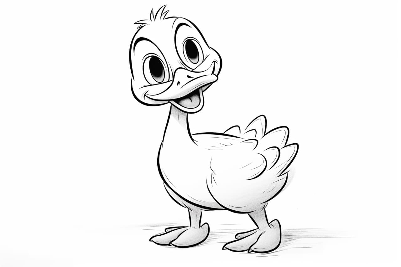 how to draw a cartoon duck