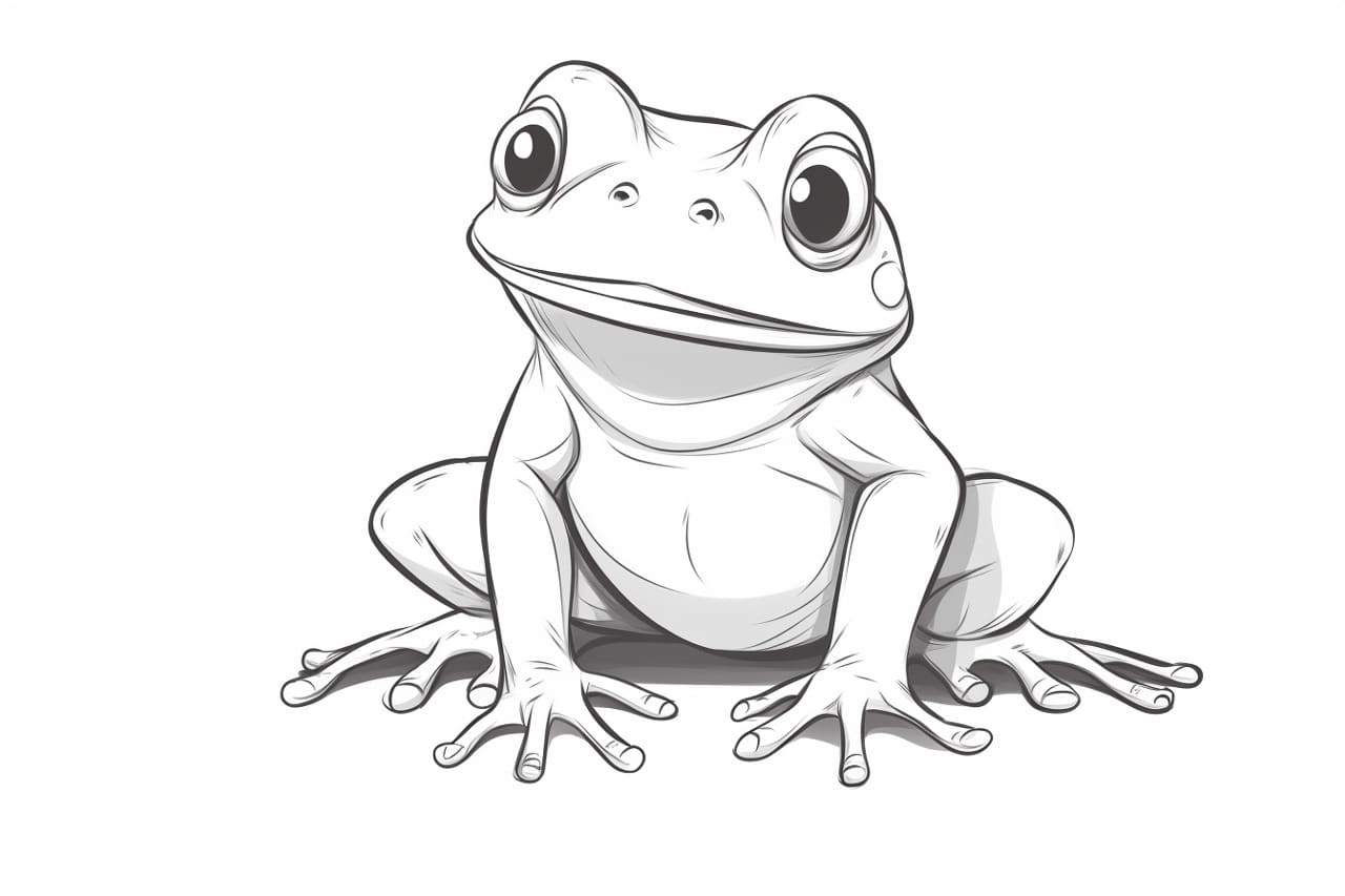 how to draw a cartoon frog