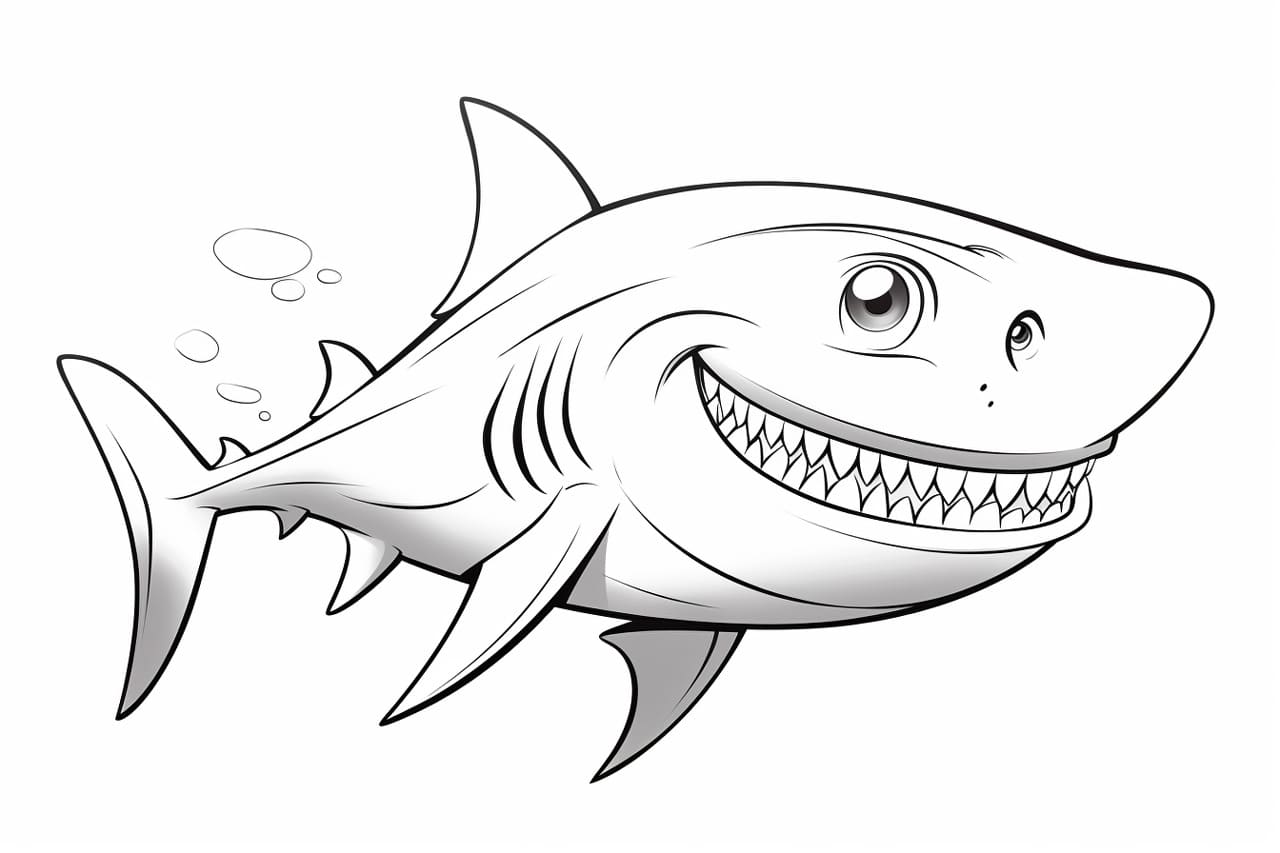 how to draw a cartoon shark
