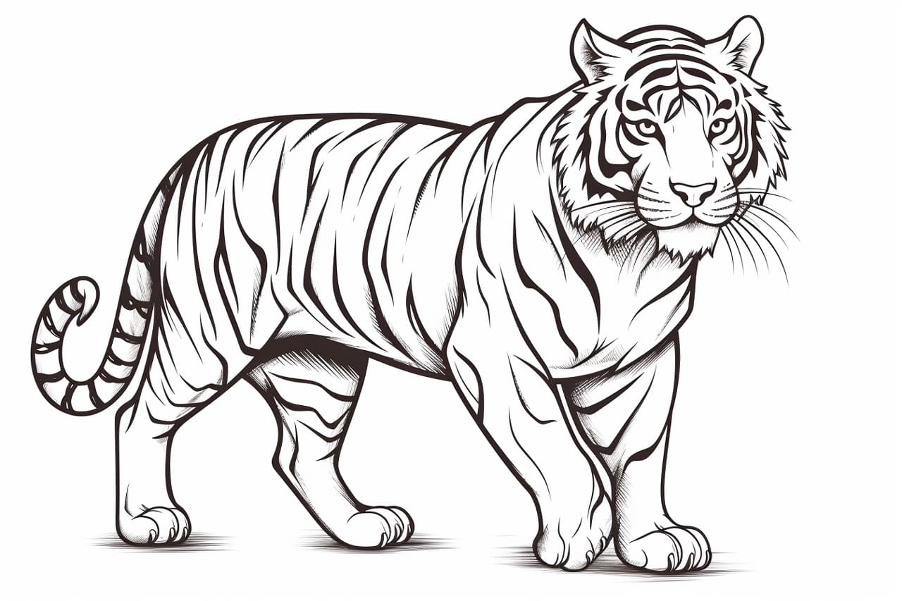 how to draw a cartoon tiger