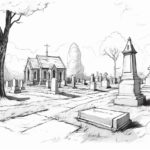 how to draw a cemetery