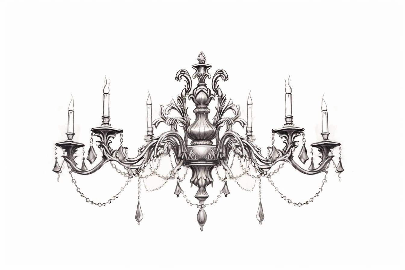 how to draw a chandelier