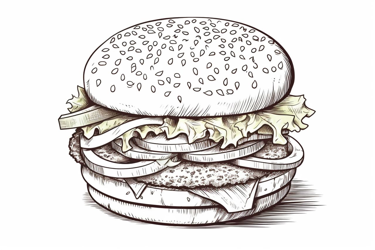 How to Draw a Cheeseburger - Yonderoo