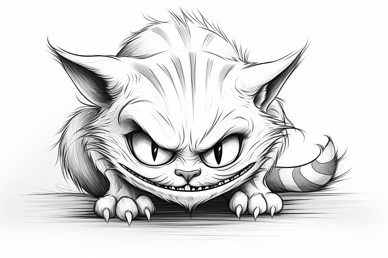 how to draw a Cheshire Cat