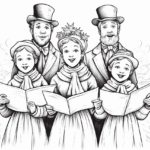 how to draw Christmas carolers
