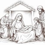 How to draw a Christmas Nativity Scene