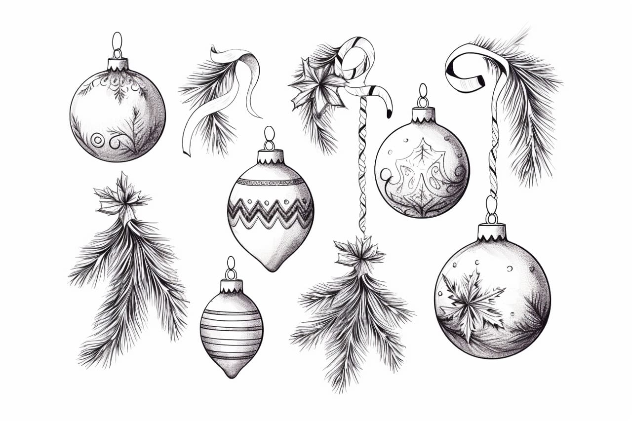 how to draw a Christmas Ornament