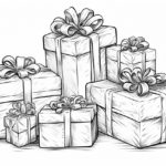 how to draw Christmas presents