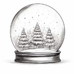 how to draw a Christmas snow globe