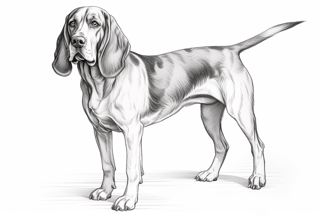 How to draw a Coonhound