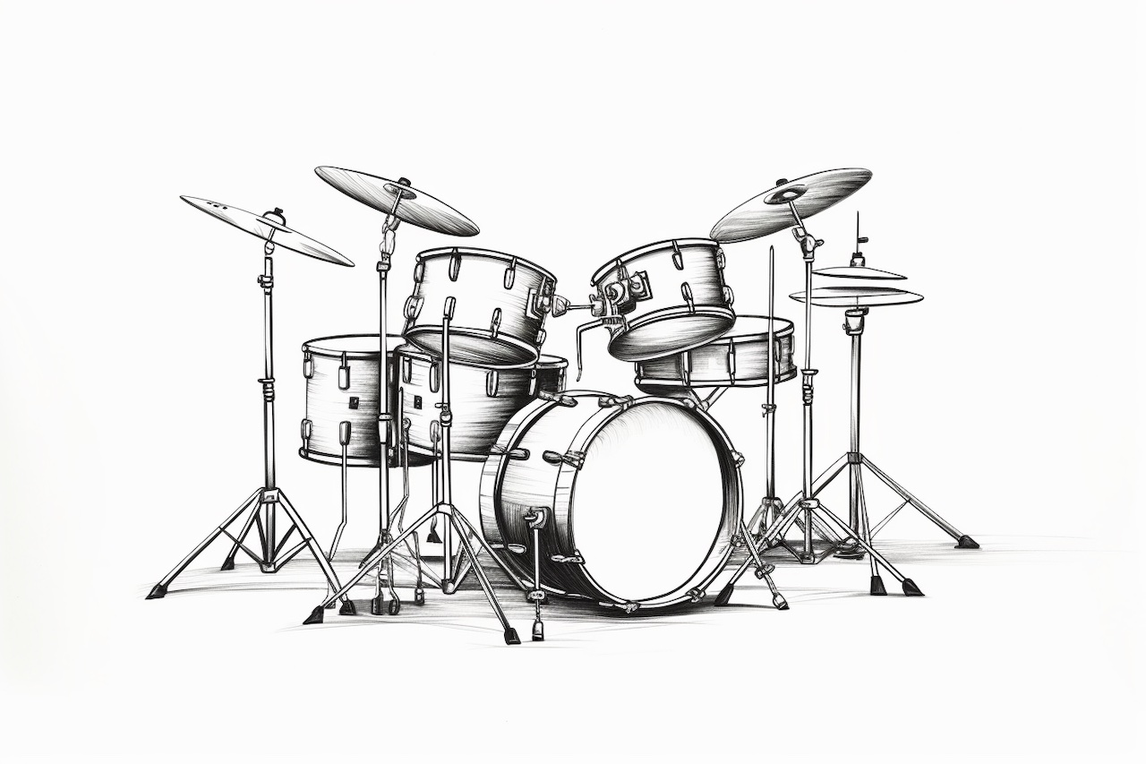 How to Draw a Drum Set