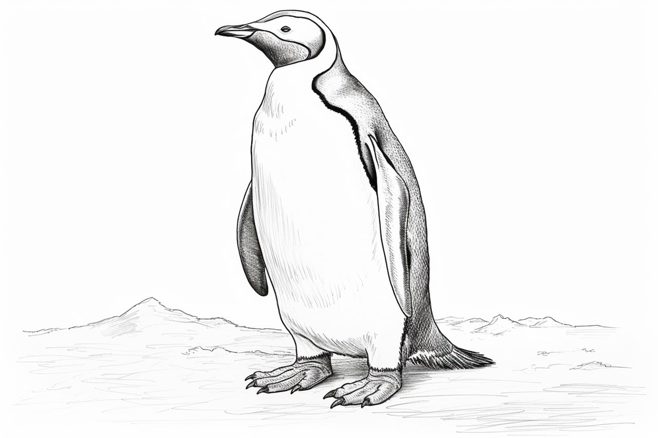 How to draw an emperor penguin