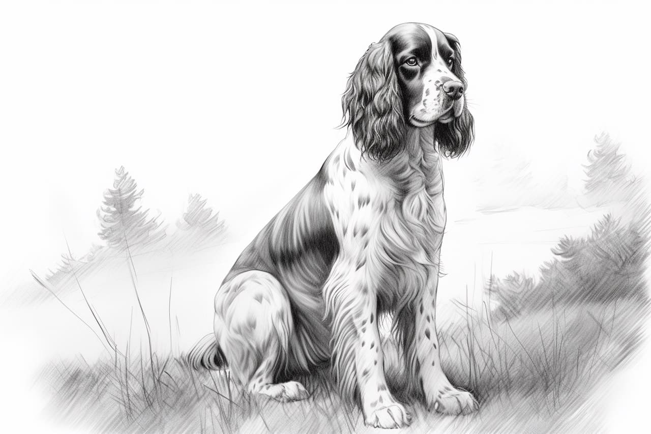 How to draw an English Springer Spaniel
