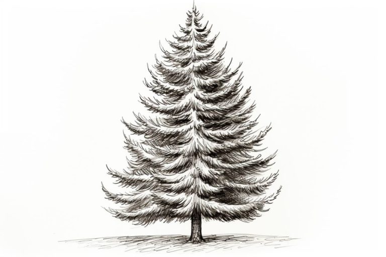 how to draw a fir tree