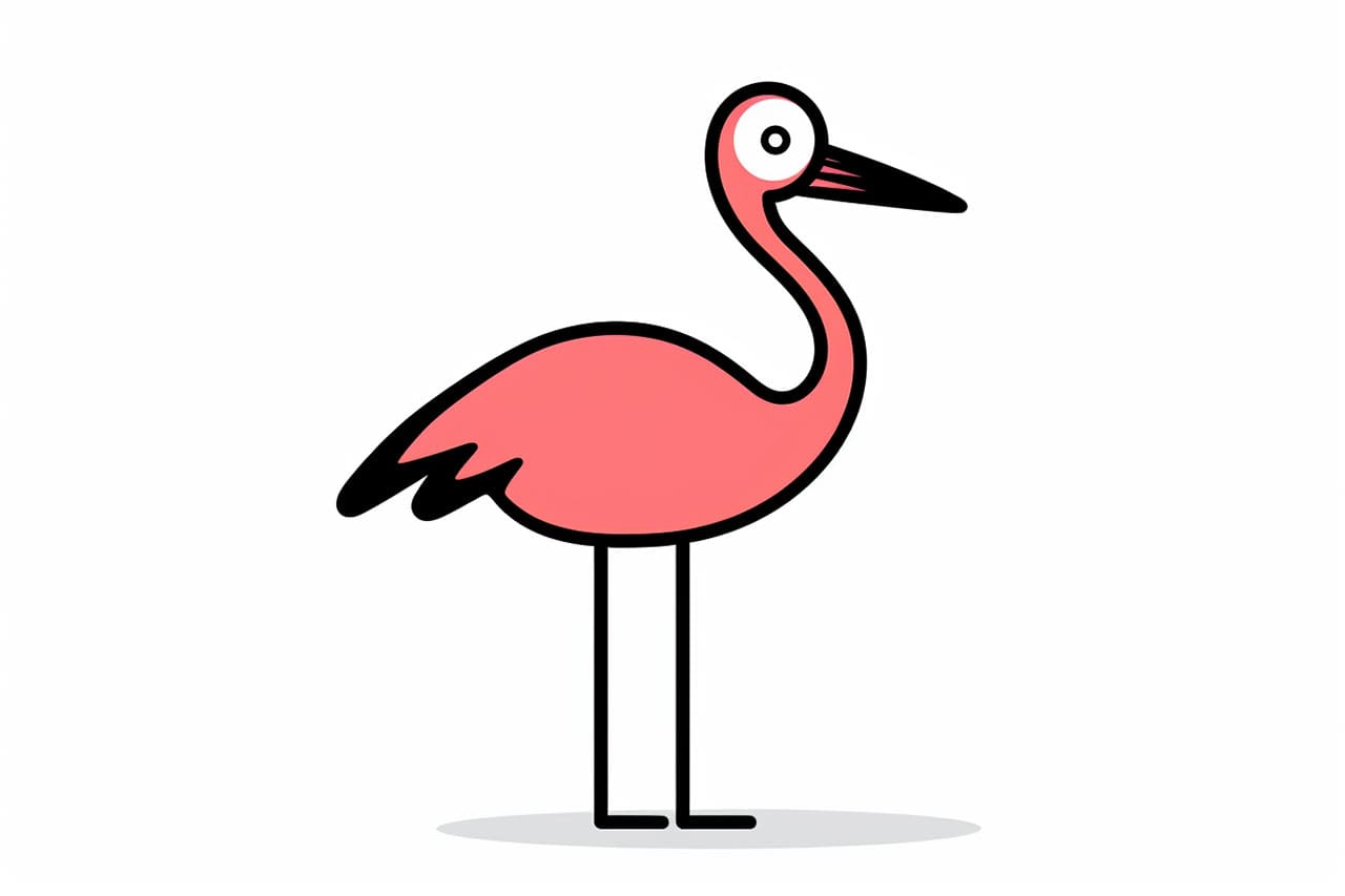 How to draw a flamingo