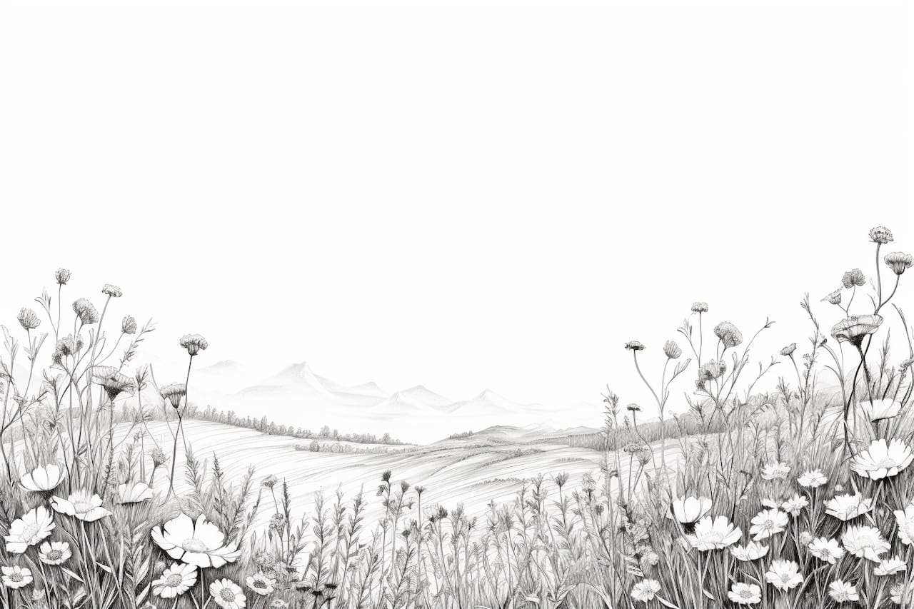 How to Draw a Flower Field