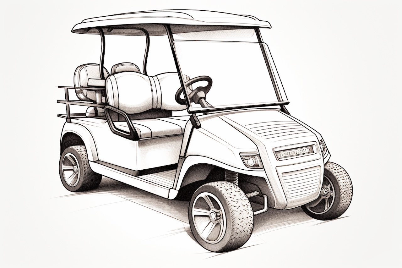 How to Draw a Golf Cart Yonderoo