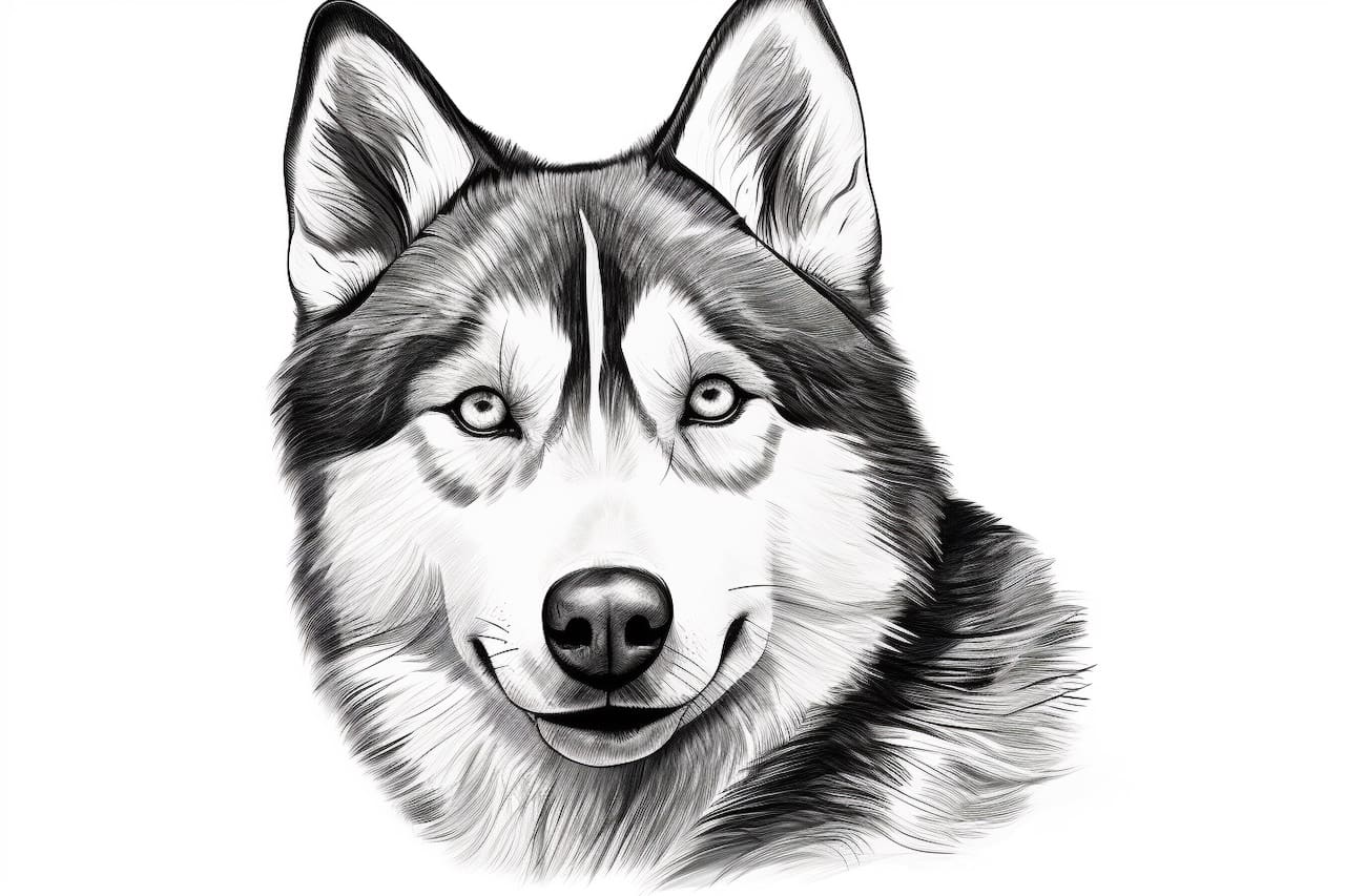 How to Draw a Husky Face