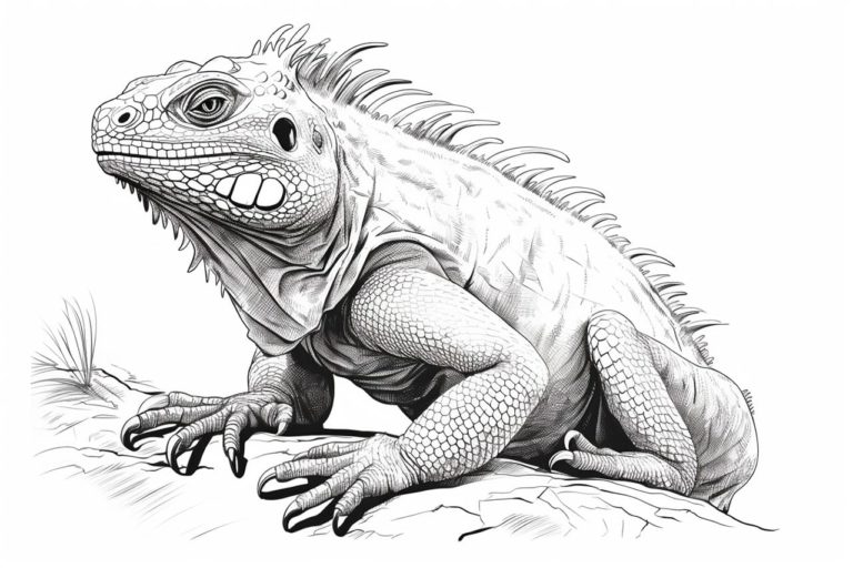 How to draw an iguana