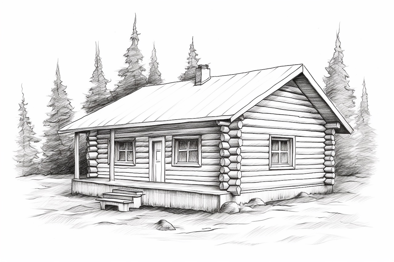 How to Draw a Log Cabin
