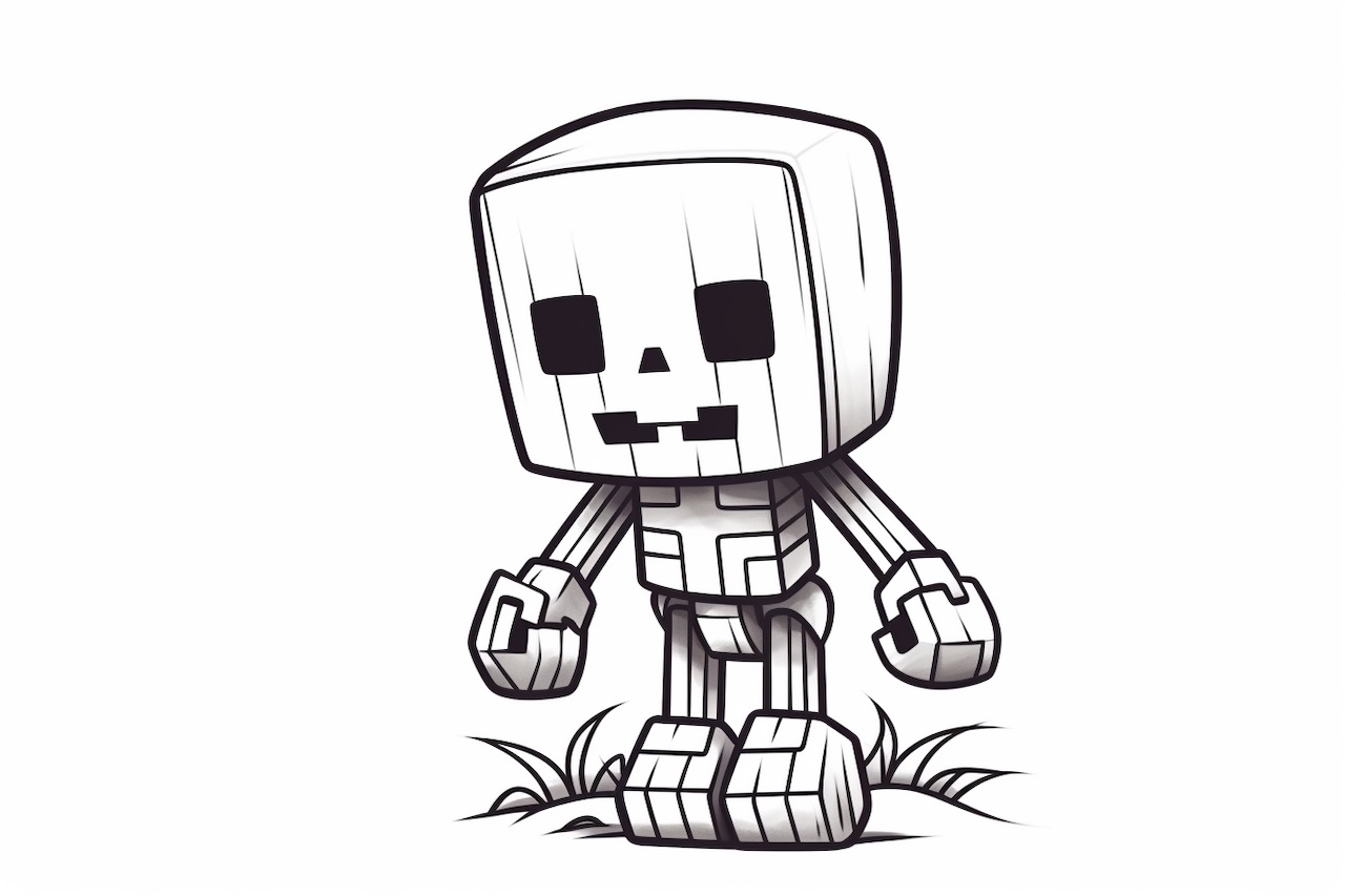 How to Draw a Minecraft Skeleton Yonderoo