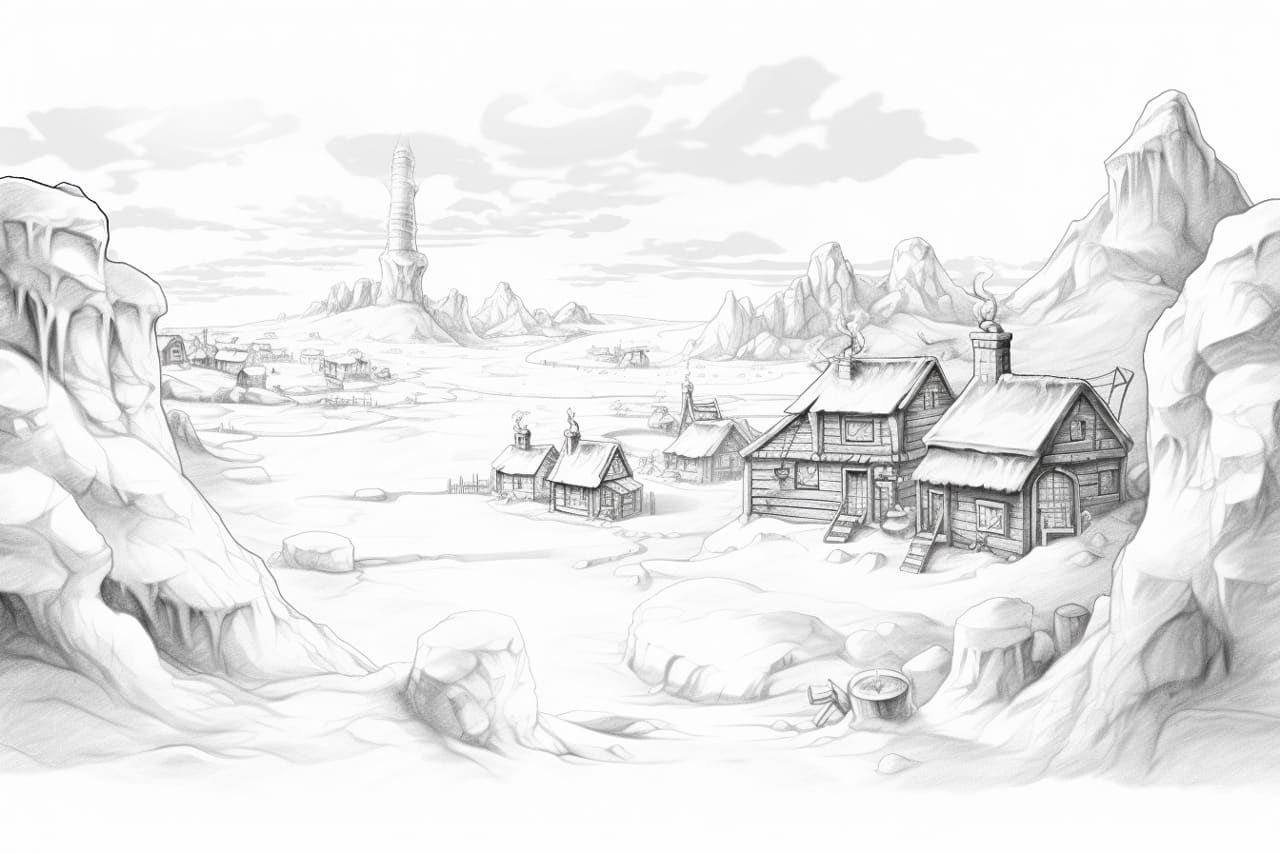 how to draw the North Pole