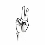 How to draw a peace sign hand