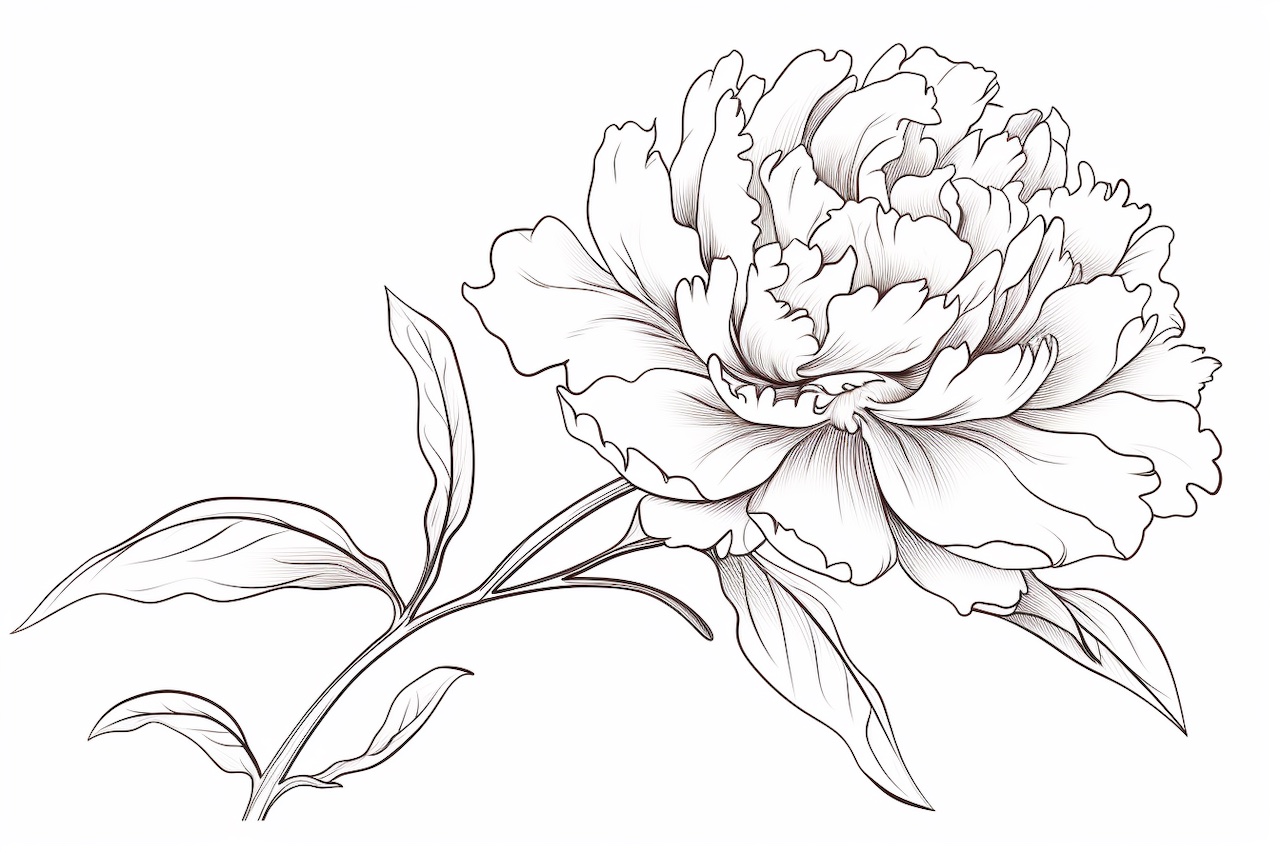 How to Draw a Peony Flower