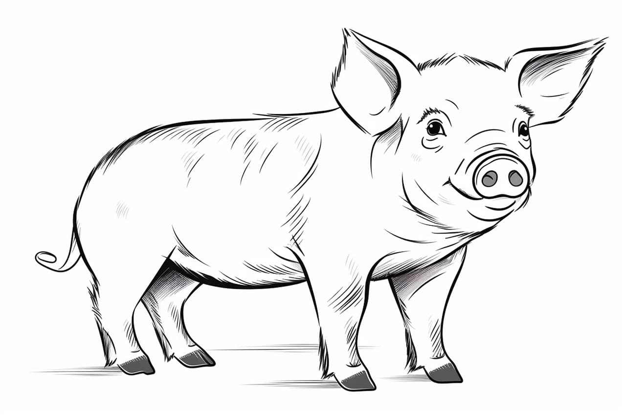 How to draw a piggy