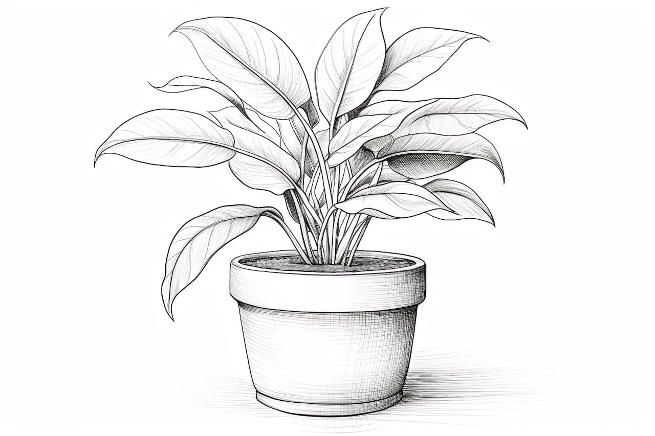 How to Draw a Plant Pot