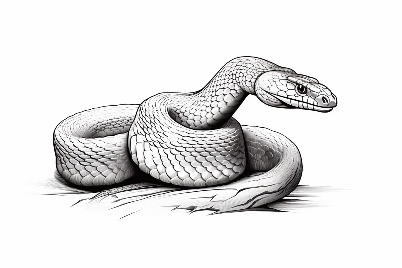 How to draw a realistic snake