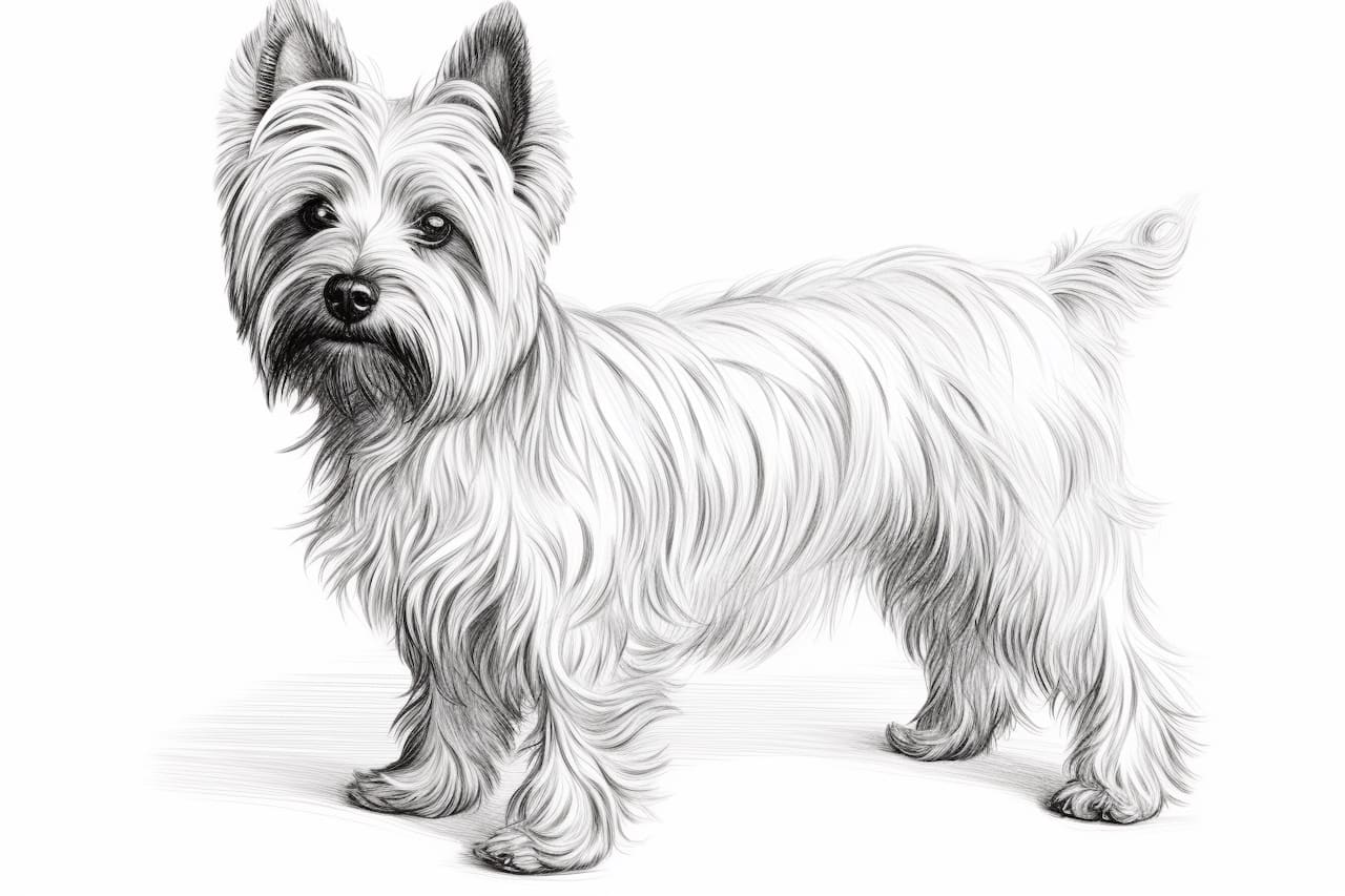 How to draw a Silky Terrier