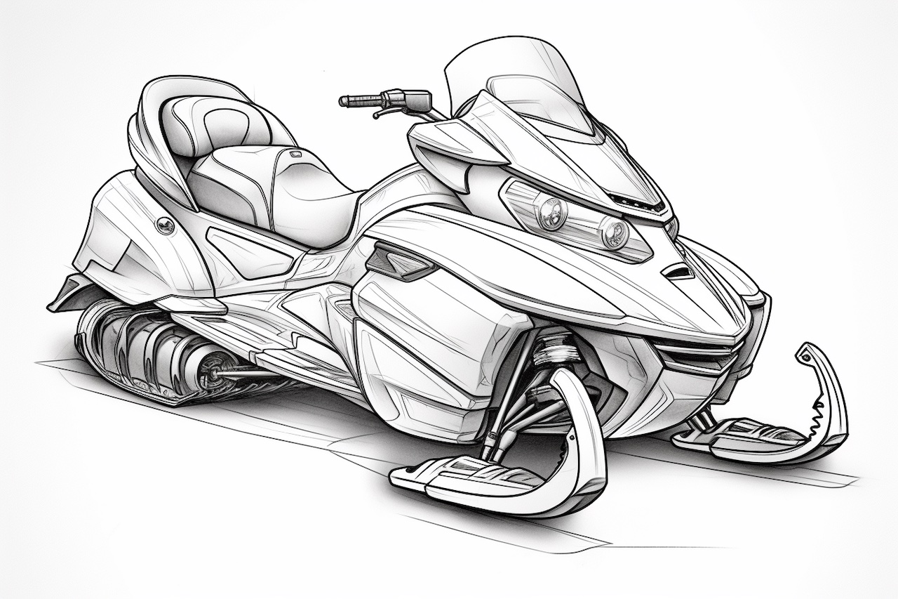 How to Draw a Snowmobile