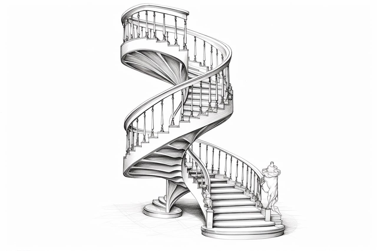 How to Draw a Spiral Staircase