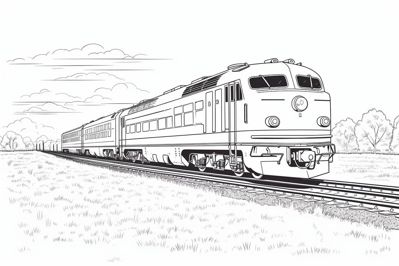 How to draw a train on tracks