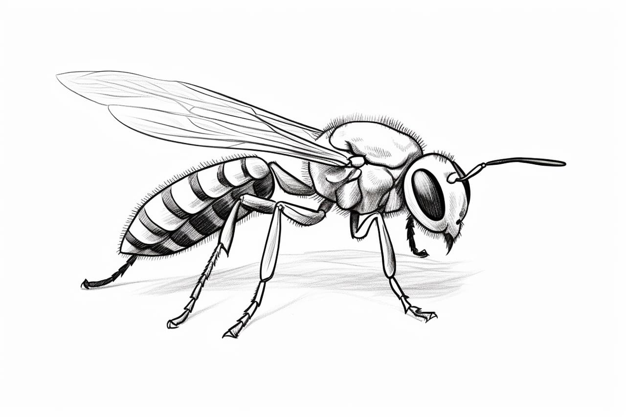 how to draw a wasp