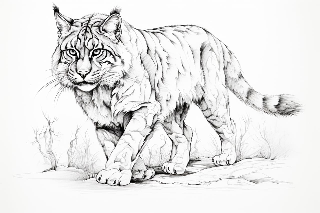 how to draw a wildcat