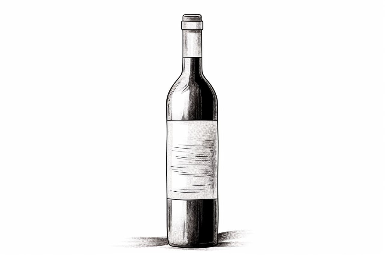 how to draw a wine bottle