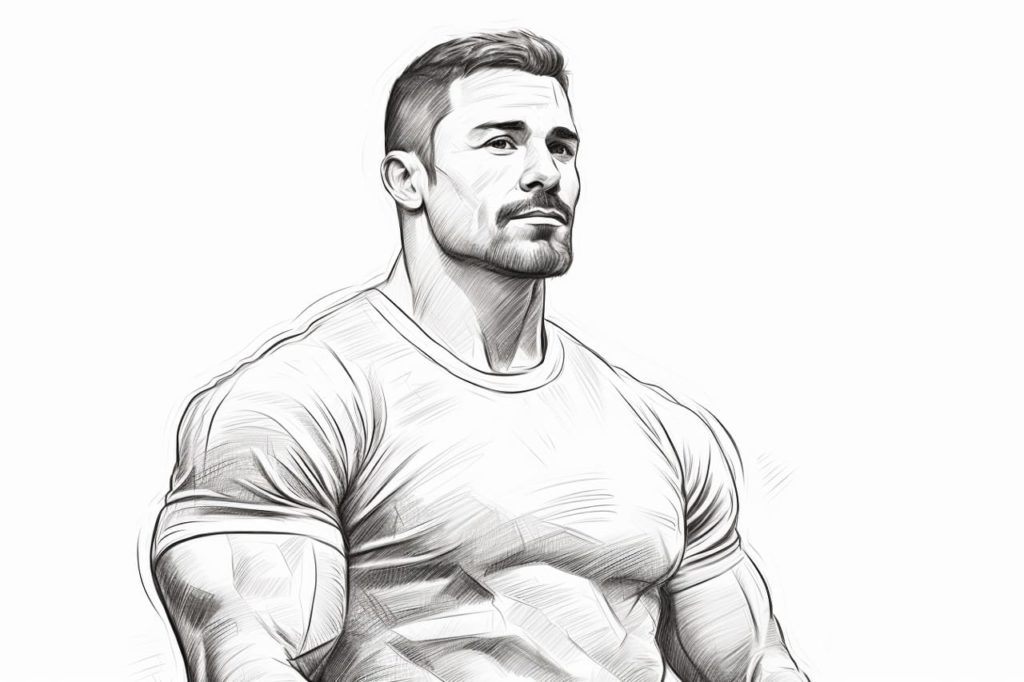 sketch of a muscular man