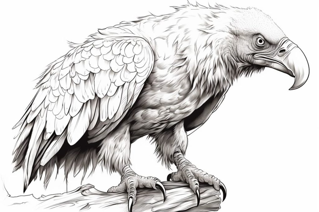 drawing of a vulture