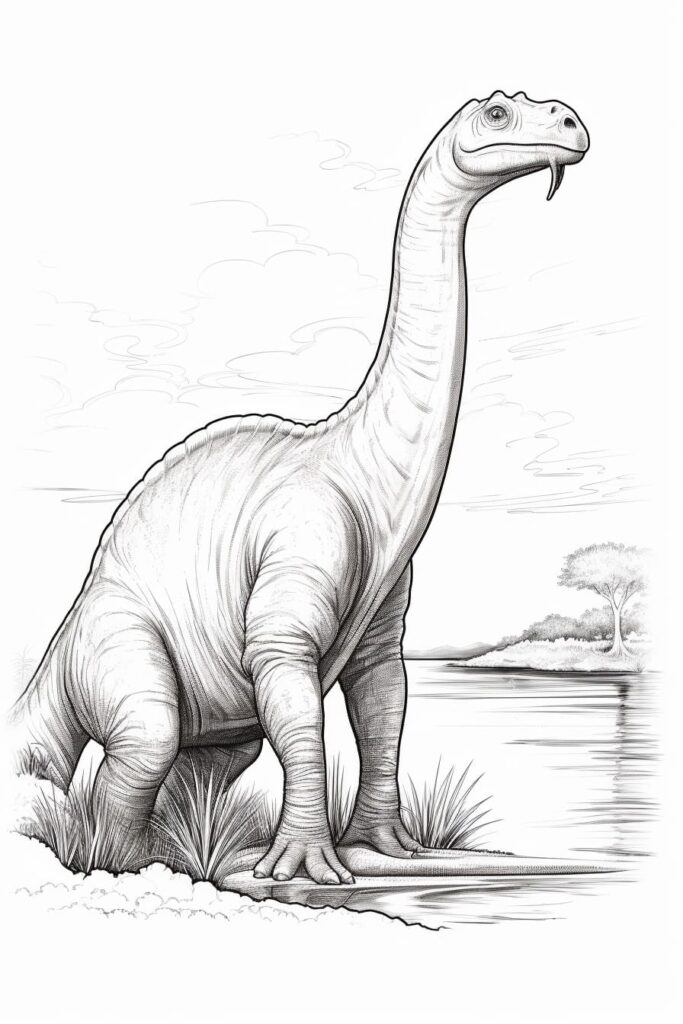 sketch of a brontosaurus