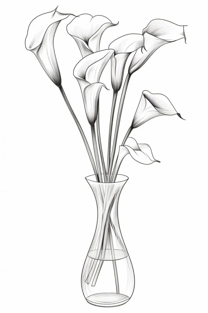 calla lily drawing