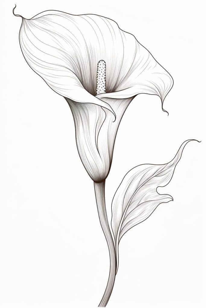 sketch of a calla lily