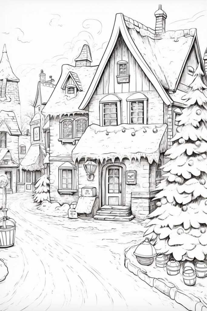 Christmas Village sketch