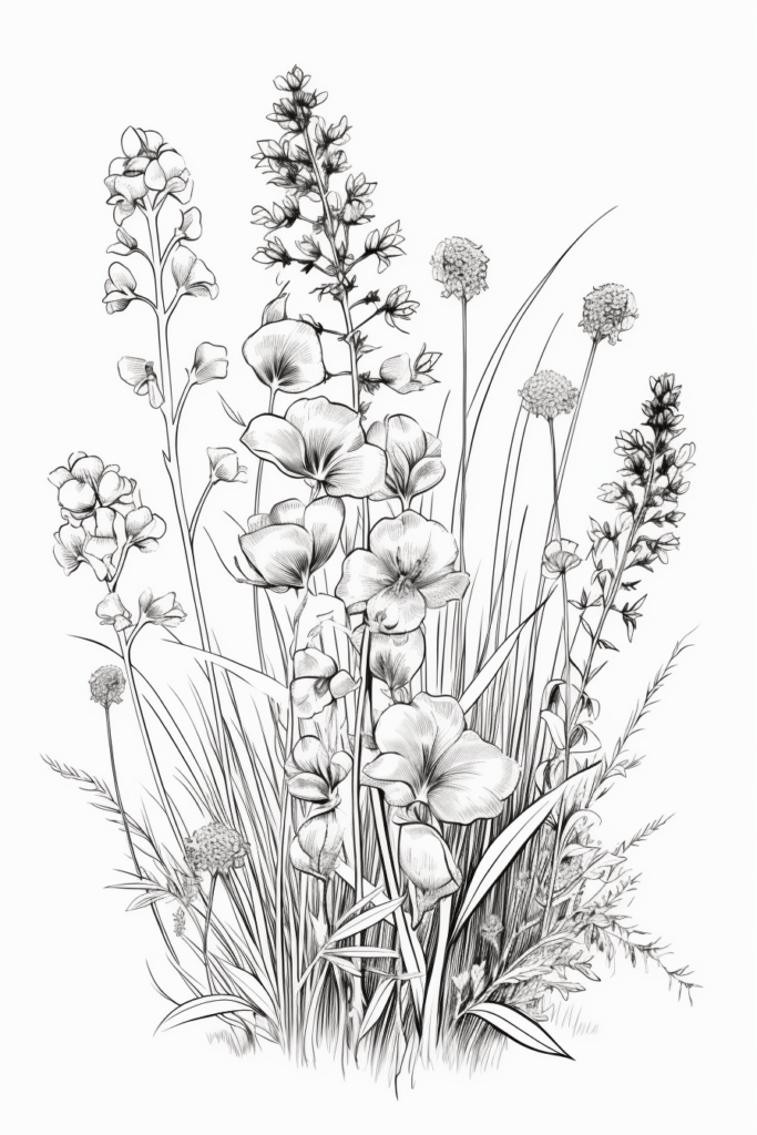 wildflower drawing